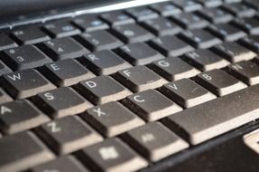 black keyboard of a laptop close-up