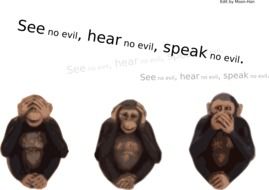 monkeys see hear speak no evil drawing