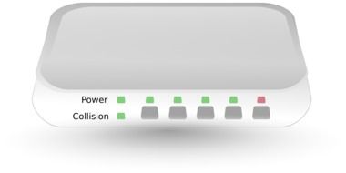 gray router with buttons as a graphic image