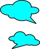 speech bubbles blue drawing