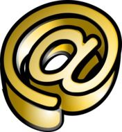 Golden at the rate symbol