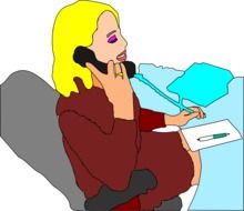 office lady drawing