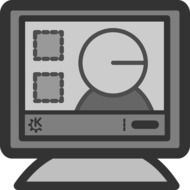 computer monitor, greyscale drawing