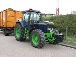 tractor vehicle on a road