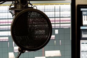 microphone in a sound studio close-up