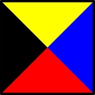 Flag with the black,yellow,blue and red colors