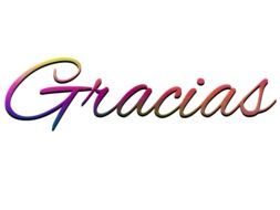 gracias, colorful inscription in spanish