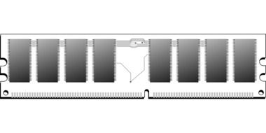 memory chipset, greyscale illustration