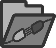 drawn folder with the sign of the plugin