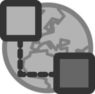 black and white global network icon