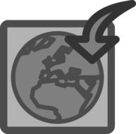 Grey icon of internet browser