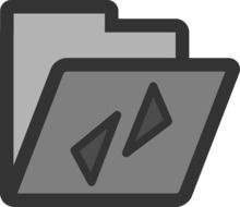 open grey folder, icon