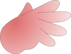 pink hand as a graphic image