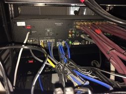 wires inserted into the back panel of the system unit
