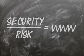 inscription on a blackboard about internet protection