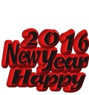 3D lettering 2016 New Year Happy