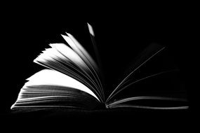 open book monochrome photo