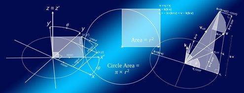 formulas for mathematical calculations on a blue background