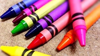 colored wax crayons