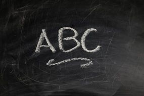 inscription ABC on a blackboard