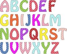 multicolored letters of the English alphabet