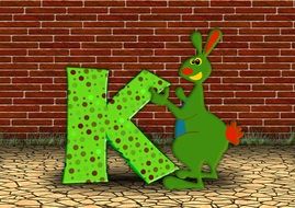 letters k and kangaroo drawing