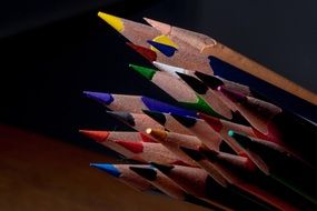 colorful wooden pencils with bright colors