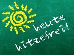 school board with yellow sun and white words