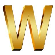 golden letter W