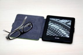 e-book for reading and glasses