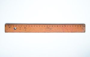 weathered wooden school ruler