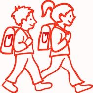 Picture of walking to school children