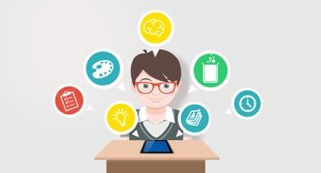 drawn student and education application icons