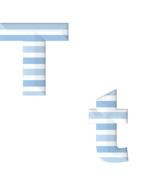 striped letters "t"