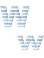 two blue striped letters 
