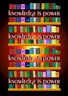 books and text knowledge is power drawing