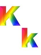 Colorful "K" letter