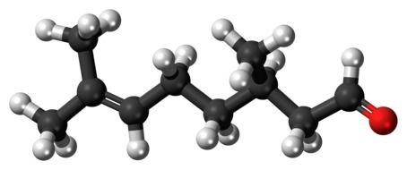 citronellal compound model molecule drawing