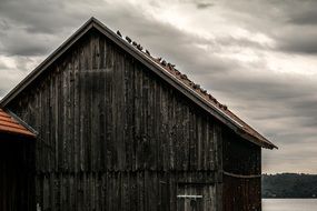 Wooden shed near the Ammersee lake