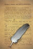 page of an old book and pen