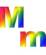 3d letter m, rainbow alphabet