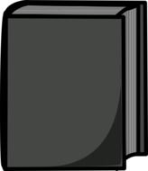 black and white book on a white background