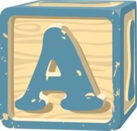 toy block with alphabet A letter