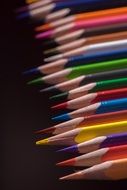A set of colored sharpened pencils