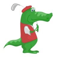 crocodile golf drawing