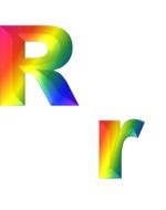 Colorful "R" letter