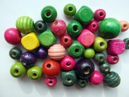 colorful wood beads