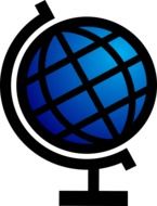 Blue and black globe drawing