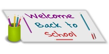 pencil and note and text welcome back to school