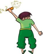 clipart of child writes 2x2